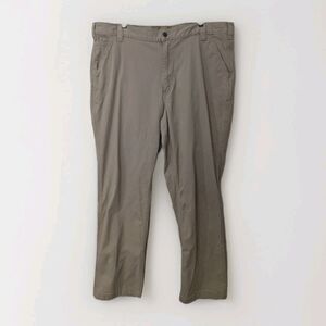 Carhartt Rigby Canvas Dungaree Pants Mens 42x32 Tan Relaxed Fit Workwear